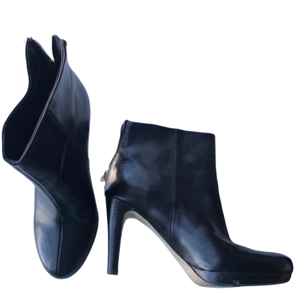 Franco Sarto Black Booties Heel Platform Size 6